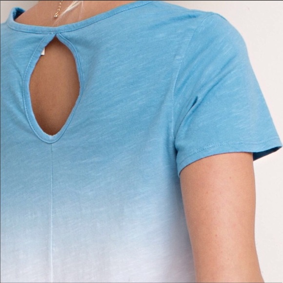 💙 3 LEFT Ocean Blue Dip Dyed Top. S-M-L - Picture 2 of 5